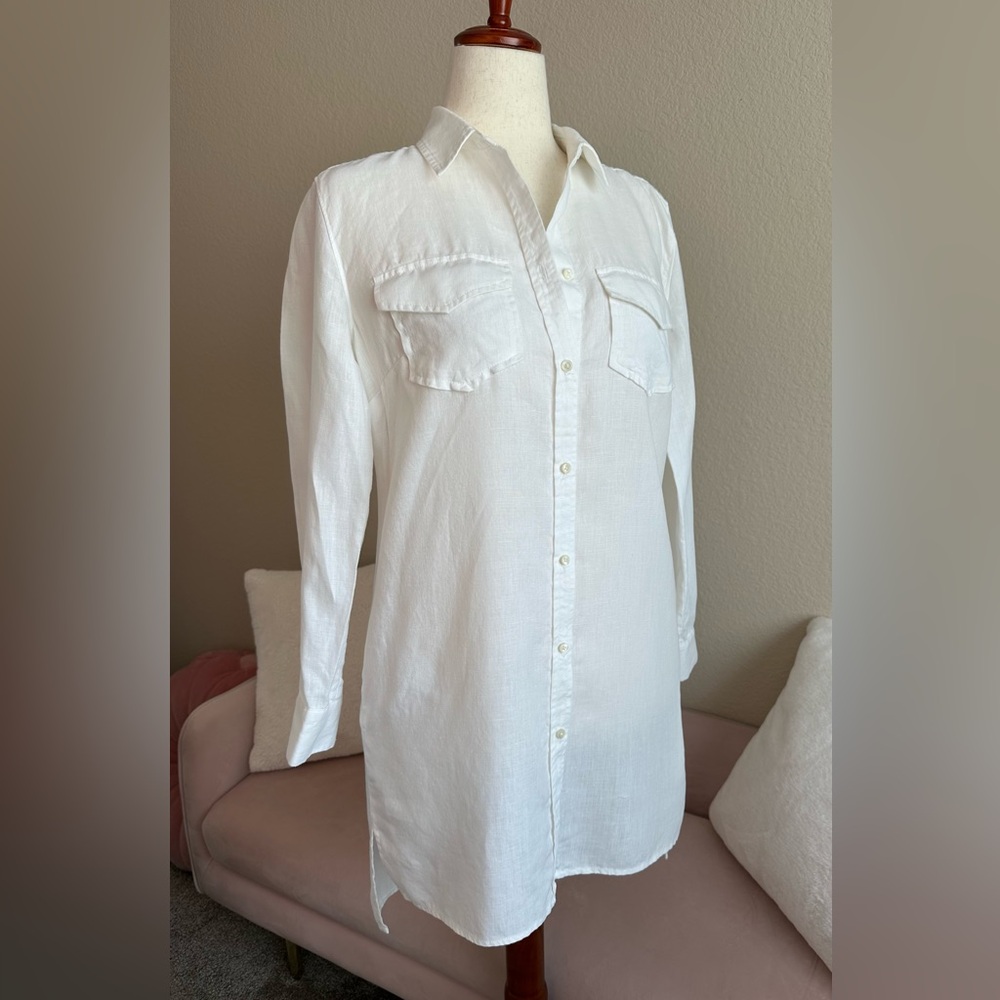 Banana Republic White Button Down Shirt - Picture 3 of 12